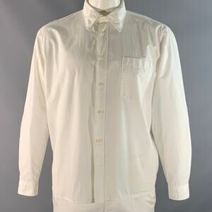MERZ B. SCHWANEN Size XL White Cotton One pocket Long Sleeve Shirt